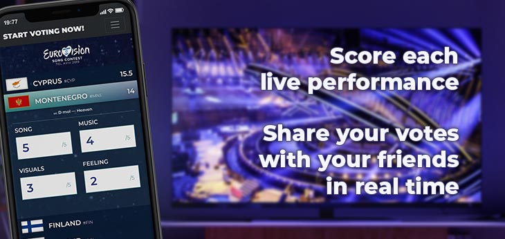 Score each live performance on your smartphone, PC or tablet, and share your votes with your friends in real time